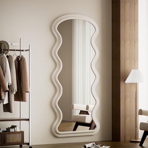 Image of Koonmi 63 inchx24 inch Wavy Mirror Full Length, Flannel Full Body Mirror