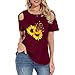 YANFANG Camisetas Manga Corta Mujer de Color sólido, Mujeres Casual Off Shoulder Tops Camisetas de Manga Corta Blusa de Verano Suelta Camisa