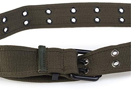 Andongnywell Canvas Web Belt For Women Men Nylon Belt Jeans Double Hole Belt Buckle Waist Band Waist Cinch (Camouflage,One Size) #TOP5