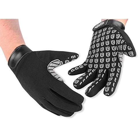 normani Anglerhandschuhe Raubfischhandschuhe - ideal zum Spinnangeln aus elastischem Material Farbe Grau Größe M Cover