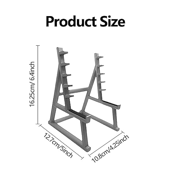 EKDJKK Squat Rack Pen Holder, Modern A-Frame Style, Gray Plastic, Fun Desk Gym Decor with Weights & Barbells