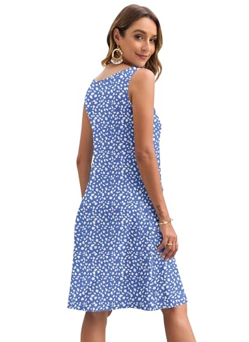 AUSELILY Summer Dresses Women UK Sleeveless Midi Women Casual Beach Dresses Light Swing Tank Dress with Pockets - Image 6