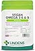 Price comparison product image Lindens - Vegan Omega 3, 6 & 9-90 Capsules - 1000mg Flaxseed Oil, UK Made - Essential Omega Fatty Acids, Normal Blood Cholesterol Levels - Brain, Heart & Eyes - Letterbox Friendly