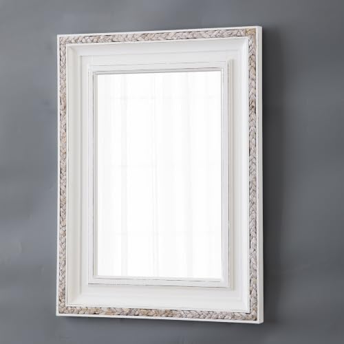 Sintosin Boho Rattan Mirrors for Wall Decor Living Room 24 X 32 Inch