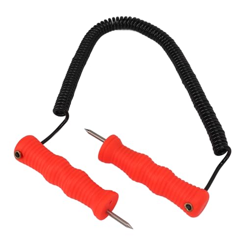 Yuecoom Ice Awls,Ice Fishing Safety Picks,Stainless Steel Ice Picks Kit,Handle Hanging Ice Breaking Pick for Ice Skating Skiing Fishing,Black-Red
