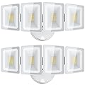 USTELLAR 100W LED Floods Light Outdoor, 10000LM Super Bright Flood Lights Switch Controlled, Security Lights with 4 Adjustable Heads, IP65 Waterproof, 5000K Daylight for Eave, House, Backyard 2 Pack
