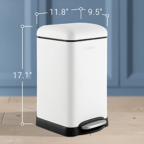 Image of happimess Betty Retro Mini 3.2 Gal Step Trash Can, Cotton White