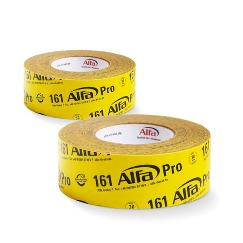 Alfa 161 Pro» - Ruban adhésif en papier haute performance, 2 pièces, 50 mm x 25 m, ultra fixant à usage intérieur