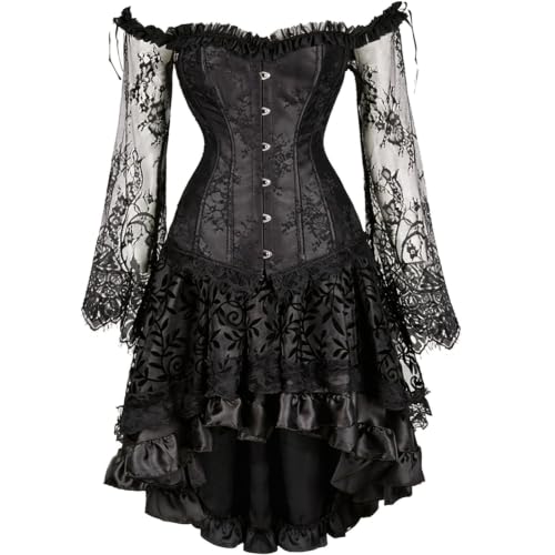 Corset Dress for Women Halloween Costume Steampunk Gothic Corset Dresses - image 1