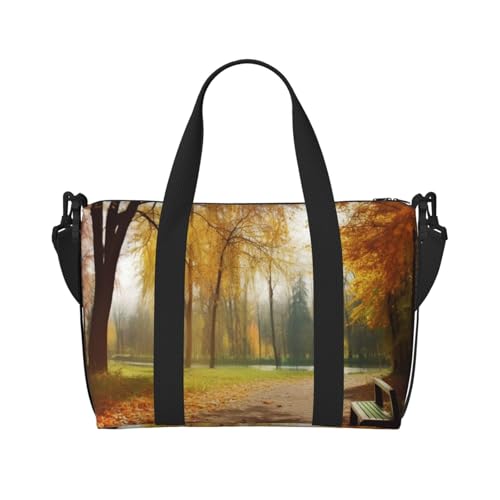 Travel Duffel Bags Personal Item Bag Carry on Luggage Bag Training Handbag Lightweight Waterproof Sports Gym Bag Autumn Park Weekender Bag for Women Men