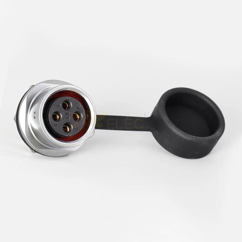 SF20 4 Pin Circular Metal Aviation Industrial Male Plug Female Socket Back-Mount Waterproof Docking Quick Push-Pull