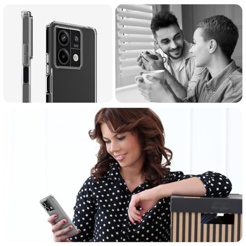 Image of KAPAVER Hybrid Clear Back Cover Case for Redmi Note 13 | Protective Shockproof Hard PC Soft Flexible TPU Cover