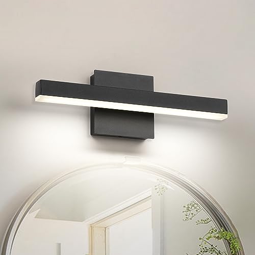 Joossnwell Black Bathroom Vanity Light Fixtures Dimmable 5CCT LED Bathroom Lighting Bar 15.75 Inch Modern Bath Lights Fixture Over Mirror 12W by Joossnwell - Used condition - US$31.37