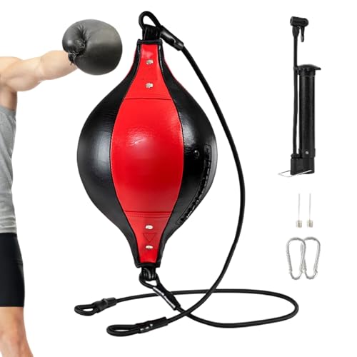 Bolsa De Boxeo Speed Bag | Bola De Golpe Portátil,Bola Punch Doble De Cuero PU Suave Para Entrenamiento Fitness Ejercicio Coordinación Hogar Jardín