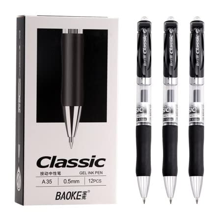 Bolígrafo Gel BaoKe A35 0.5mm Tinta Negra miniatura 2
