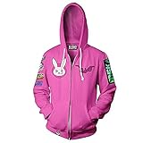 ZFF-BT Anime Hoodie Print Pullover-Overwatch D.VA Neue Druckpullover-3D-Druck-Pullover Kordelzug Pullover 2020 Neue Herbst und Winter Unisex - Bevorzugtes Geschenk (Color : Pink, Size : M)