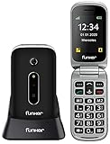 Funker C75 EASY COMFORT - Teléfono Móvil con Tapa, Fácil Uso para Personas Mayores con Botón SOS y Base Cargadora, color Negro