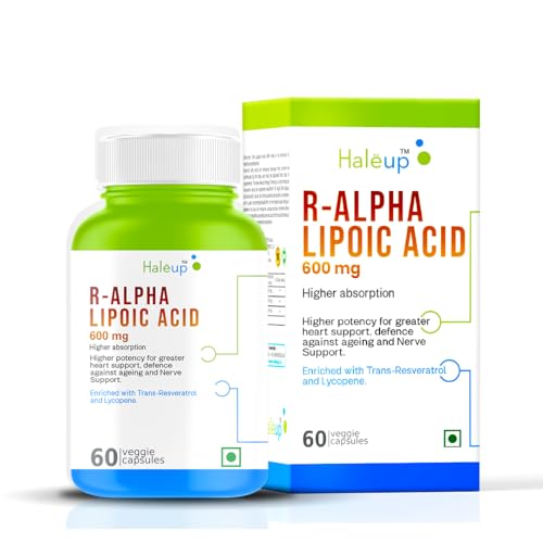 Image of Haleup Alpha Lipoic Acid, 600 mg II Enriched with Lycopene & Resveratrol || Healthy Liver || Heart || Blood Sugar & Potent Antioxidant, (4 Pack X 60s Count)