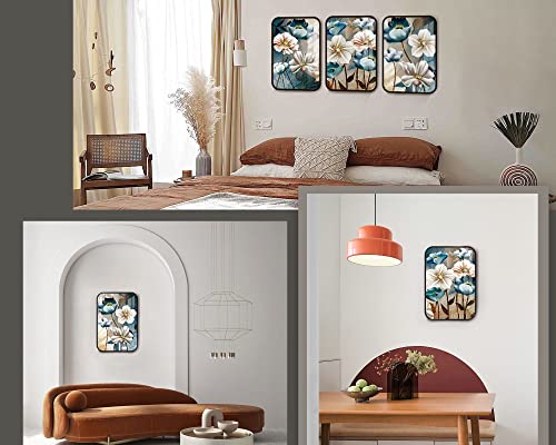 Serimino Framed Wall Art For Living Room Boho Wall Decor Blue Lotus Flower Pictures Modern Artwork For Bedroom Bathroom Kitchen Paintings For Home Decorations #TOP5