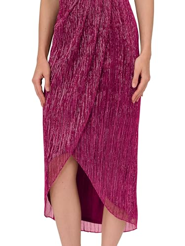 Image of Adrianna Papell Women's Halter Crinkle Metallic Dress