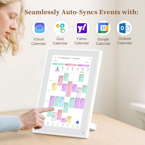 Smart Digital Calendar,10.1"HD Touchscreen Electronic Desk Calendar & Chore Chart, Touchscreen Interactive Display for Family Schedules with Meal Planner & Picture Frame & Lists - Image 4
