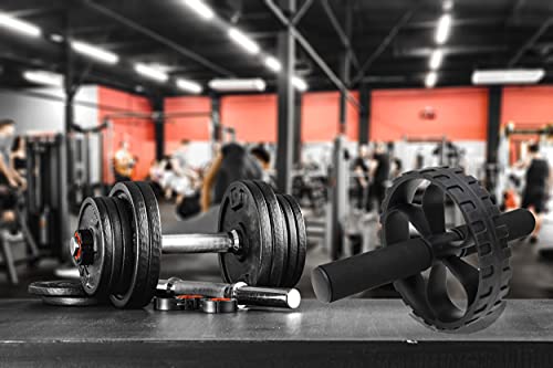 Mind Reader Roda de rolo abdominal com aderência de espuma, equipamento de treino ABS, preto