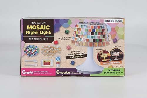 Make Your Own Mosaic Night Light Kit, Arts and Crafts for Kids Ages 8-12, DIY Stained Glass Set, Crafts Kit for Teens Adults, Creativity Rechargeable Turkish Table Lamp, Toys Girls Boy Birthday Gift 11 41fQ4wCh5HL. AC
