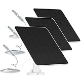 Pannello Solare da 6W per Telecamera di Sicurezza, Caricatore a Pannello Solare da 5V per Telecamera a Batteria Ricaricabile da Esterno, Pannelli Solari Impermeabili IP65 (3 Pack)