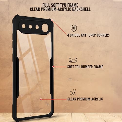 Image of Jkobi Hybrid Back Cover Case for Realme 16 (Shockproof with Polycarbonate Clear Panel | Professional Black)