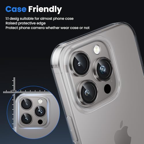 WSKEN iPhone 16 Pro Max/iPhone 16 Pro için Kamera Koruması - 9H Sertlik Çizilmeye Dayanıklı Kabarcık İçermez, HD Sertleştirilmiş Kamera Metal Cam Panzer Koruma Cam Ekran Koruyucu Folyo, Cep Telefonu