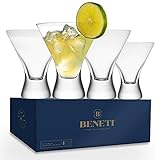 European Made Cocktail Glasses 8-Ounces Martini Glasses with Crystal Clear Base [4 PACK] Elegant Glasses for Cocktails, Martini Party Glasses, Cosmopolitan Glasses for Manhattan, Brandy, Margarita