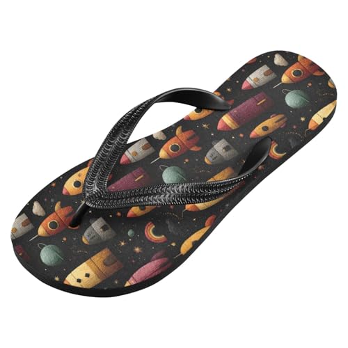 Flip Flop Sandals Cartoon Universe Print for Women Men Beach Outdoor XS2