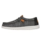 Hey Dude Wally Plaid Grey Size 11 | Men’s Shoes | Men's Slip-on Loafers | Comfortable &amp; Light-Weight