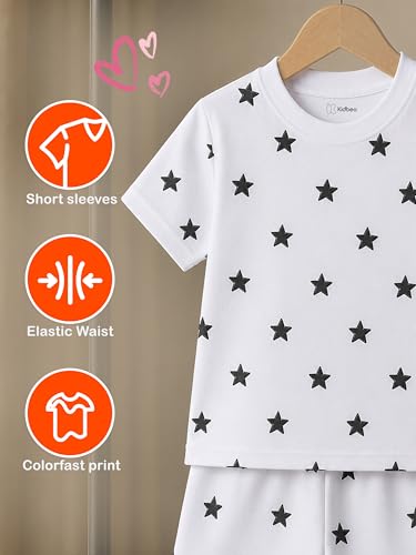 Image of Kidbea Kids Cotton Clothing Set | Ultra-Soft Printed Half Sleeve T-shirt & Shorts Set Comfort Fit Casual Wear for Boys & Girls