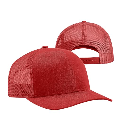 Image of TZ Promise Men Women Plain Cotton Trucker Cap with Breathable Mesh Back, Snapback Baseball Hats