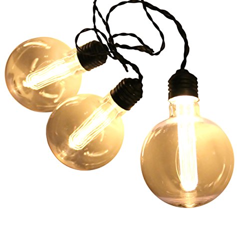 E.D. Edison Style LED 8-Light String, Battery Powered, Globe