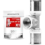 BOOPARTS - Conexión multicapa 26-3/4'F(20-27)-26 a engarzado contorno TH - Tee multicapa crimpadora - conexión de plomería para tubo multicapa