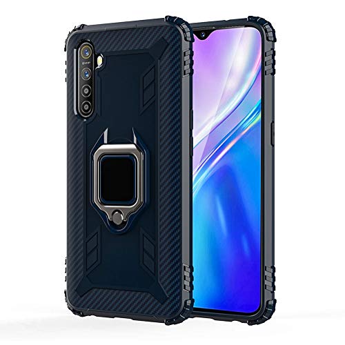 TANYO Funda Adecuado para Sony Xperia L4, TPU Silicona Reforzadas Armor Carcasa, Tough Robusta Armadura Estuche con 360° Magnético Anillo Soporte, Azul
