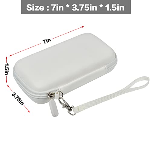 Allprimo Case Comaptible With Anker 313 Power Bank (For Powercore Slim 10K) 10000Mah Battery Pack. Portable Charger Storage Holder Bag With Pocket & Hand Strap (Box Only)- White #TOP4