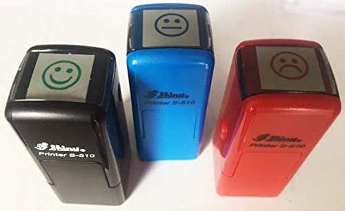 Self Inking Smiley Juego de sellos de 3