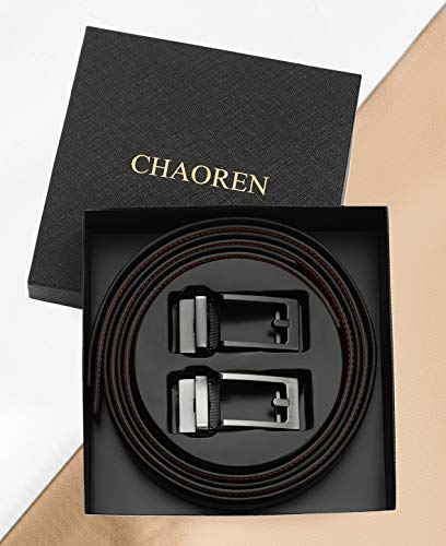 Chaoren Click Belt For Men 2 Pack - Mens Dress Belt 1 1/4" In Gift Set Box - Design Belt Meet Almost Any Occasion And Outfit #TOP6