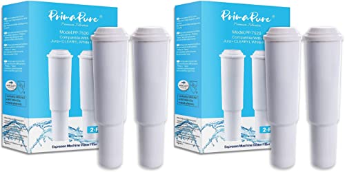 4-Pack PrimaPure Espresso Coffee Machine Water Filter Replacement For Jura Clearyl White 64553, 7520 Certified To NSF/ANSI 42 by IAPMO R&T