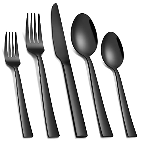 Homikit 40-Piece Black Silverware Flatware Set