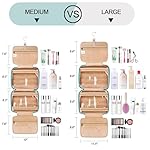 Travel Hanging Toiletry Bag for Women, Cruise Ship Essentials, with Jewelry Organizer, Extra Large Makeup Dopp Kit, Waterproof Cosmetic Bags, Toiletries Kit Set with Trolley Belt, Blue - Image 3