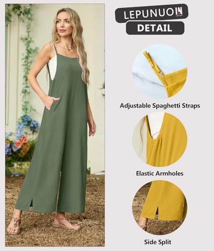 Lepunuo Plus Size Jumpsuits for Curvy Womens Wide Leg Overalls — view 2