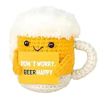 oooaooo Bier Geschenke für Männer, Lustige Geschenke für Männer, Emotional Gestrickte Bierchen mit Motivationskarte, Partner Spielzeug Zum Aufmuntern, Positive Geschenk für Bierliebhaber und Freund