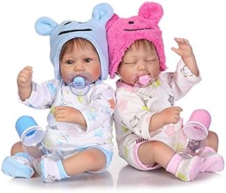 Scnbom 22inch lifelike reborn twins boys + girls sleeping silicone baby realistic newborn toddler real life babies open eyes for kids