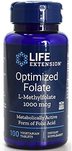 Life Extension Optimized Folate L-Methylfolate 1000mcg 100 Tablets by Life Extension