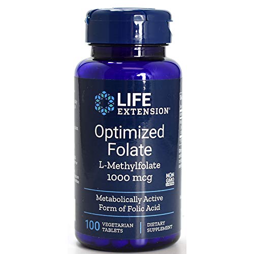 Life Extension Optimized Folate (l-methylfolate), 1000 Mcg, Vegetarian Tablets, 100-Count