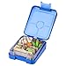 Navaris Bento Box Porta Pranzo - Lunch Box 4X Scomparti Riscaldabile Microonde - Portapranzo Piccolo 17x14,5x5cm - Contenitore Cibi e Salsa - Blu